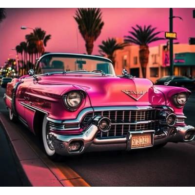 Norimpex - Puzzle Diamant painting: Cadillac in Los Angeles 30x40cm - 1 - 39 piese