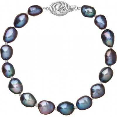 Pavona perlový náramek z říčních perel se zapínáním z bílého 14 karátového zlata 823011.3/9265B peacock