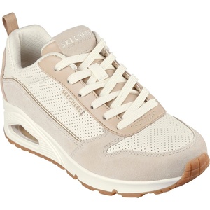 Skechers Дамски маратонки Skechers Suede & Perforated Duraleather Lace Low-Top Trainers Womens - Taupe/Natural