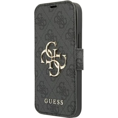 GUESS GUBKP13X4GMGGR калъф тип книга за iPhone 13 Pro Max 6, 7" сив 4G с голям метален логотип (GUBKP13X4GMGGR)