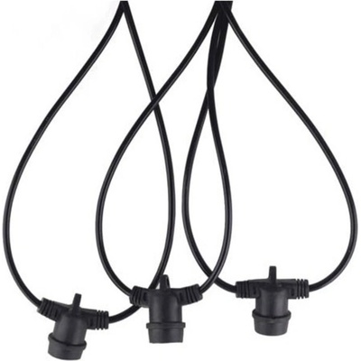 VITO Градински гирлянд с фасунги 10 x E27, 10м, 10 x Max 60W, IP44, Черен, (7300170)