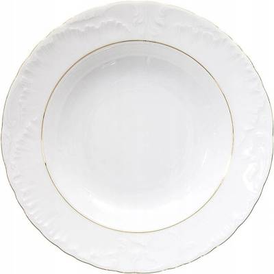 Hluboký talíř na polévku Ćmielów Rococo Zlatá Linie 22,5 cm