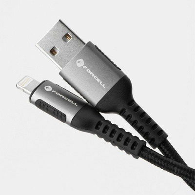 Forcell C257 USB A na Lightning 2,4A 12W Cafule 0,25m černý