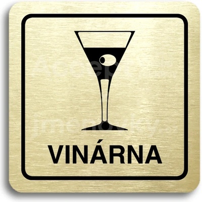 ACCEPT Piktogram vinárna - zlatá tabulka - černý tisk