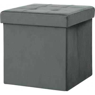 HOMCOM Taburet s úložným prostorem, 38 x 38 x 38 cm | šedý