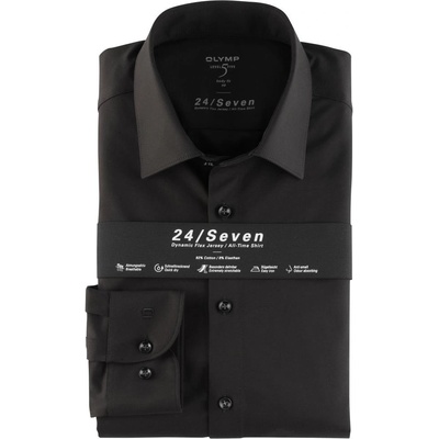 Olymp pánska flex jersey košeľa body fit čierna