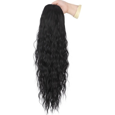 Ponytail vlnitý so sťahovacou gumou - havrania čierna