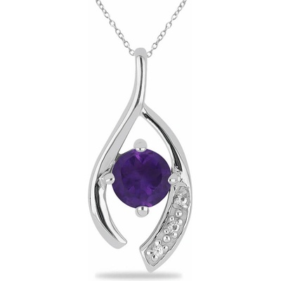 Nefertitis Přívěsek stříbrný s broušeným africkým ametystem a zirkony 021831 AFAM NF45160