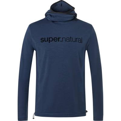 super. natural Мъжки вълнен пуловер Super. natural Alpine Hooded II Hoodie - Blue Iris (005-4177-0511)