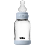 BIBS Стъклена бебешка бутилка Bibs - Със силиконов биберон, 120 ml, Baby Blue (50191231) - baby