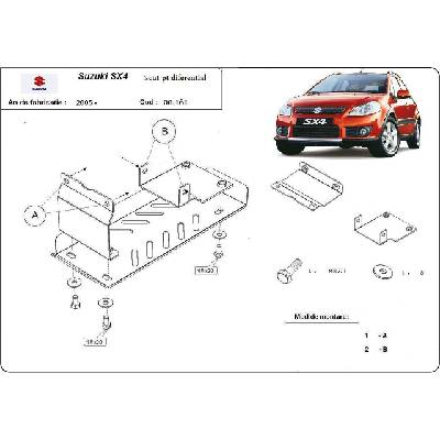Scut Motor - Румъния Метална кора под диференциал suzuki sx4 от 2013 (73641)