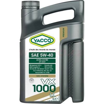 Yacco VX 1000 LL 5W-40 5 l