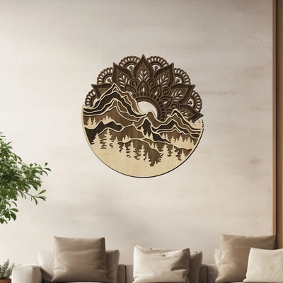 dřevo života 3 vrstvá mandala HORY Zvolte rozměr šxv (cm): 80x80, Zvolte barvu dekoru: Javor-Ořech-Wenge