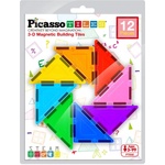 PicassoTiles Конструктор допълнение Picasso Tiles - Триъгълници, 12 части (PTE02) - ozone