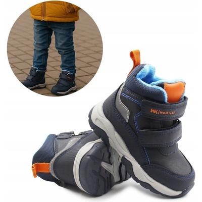 Wojtyłko dětské zimní boty pro chlapce modré 26091 zateplené na suchý zip