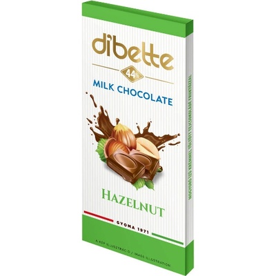 Dibette Mliečna s fruktózou plnená krémom s orieškovou príchuťou 80 g