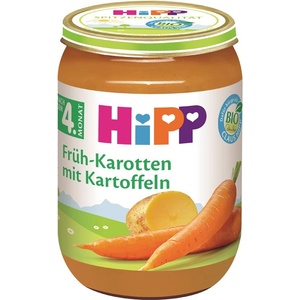 HiPP Био Пюре HiPP Нежни моркови с картофи 190 гр. - 4+ месеца