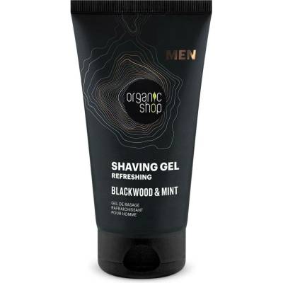 Organic Shop osvěžující gel na holení Blackwood a máta 150 ml