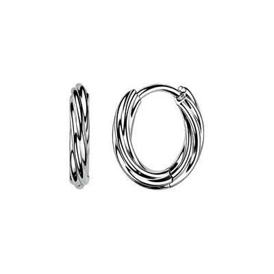 Šperky4U Kroucené ocelové náušnice kruhy 13 mm OPN2037-13
