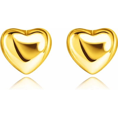 Šperky Eshop Stříbrné náušnice 925 srdce s 18K pozlacením S34.22