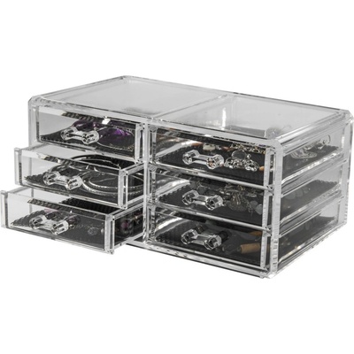 Compactor organizér na šperky 6 zásuviek číry plast RAN6044