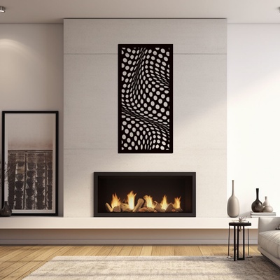dřevo života Dřevěný dekorační panel WAVES Rozměry (cm): 40x80, Zvolte barvu dekoru: Černá