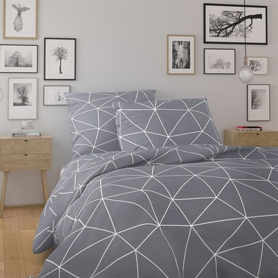 Kvalitex Obliečky 70x90+140x200 NORDIC GRID sivá