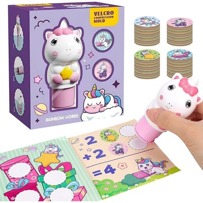 Teddies Samolepkové razítko Razítko se samolepkami jednorožec s náplněmi
