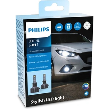 Philips Крушка, LED, фар за дълги светлини PHILIPS H1, 12/24V, 19W, 6000K, 1600lm, 2 бр