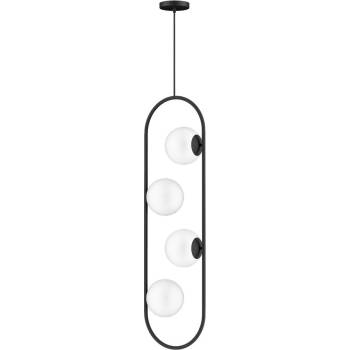 Squid Lighting Черно висящо осветително тяло със стъклен абажур Club - Squid Lighting (SD-2401-PL-GD-4MC-Siyah)
