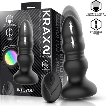 INTOYOU Krax Thrusting LED Lighted Anal Plug with Remote Black
