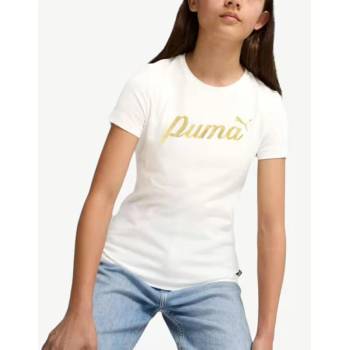PUMA Essentials Script Metallic Tee White