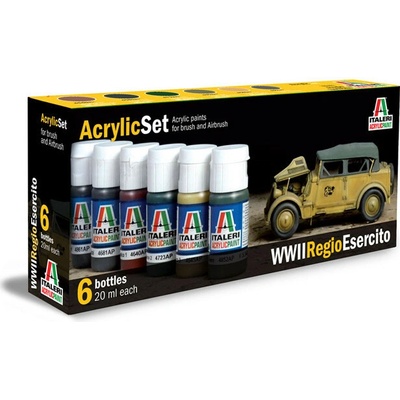 Italeri Sada farieb Acryl Set WW2 Regio Esercito Military Vehicles