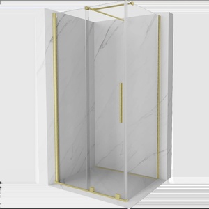 Mexen Velar плъзгаща се душ кабина 90 x 80 см, прозрачна, златна четка (871-090-080-01-55)