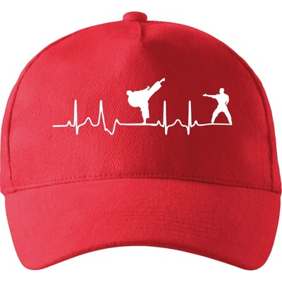 Karate EKG so zahnutým šiltom a látkovou sponou Červená