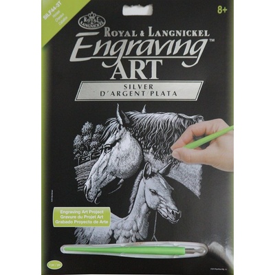 Royal Langnickel škrabací obrázek stříbrný Klisna s hříbětem