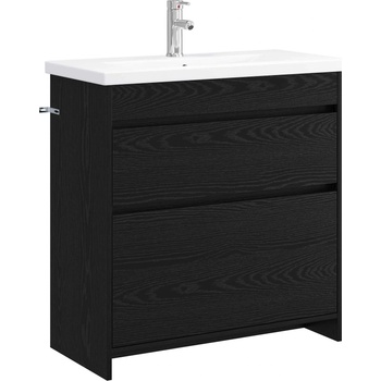 vidaXL Комплект мебели за баня Черен дъб 81 x 40 x 84, 5 см (3404267)