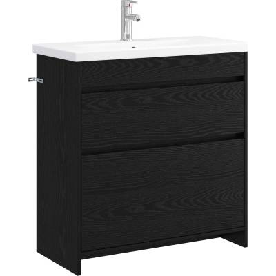 vidaXL Комплект мебели за баня Черен дъб 81 x 40 x 84, 5 см (3404267)