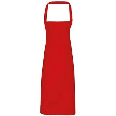 Premier Workwear Zástěra s laclem z biobavlny bez kapsy PR102 Red Pantone 200 60x87cm