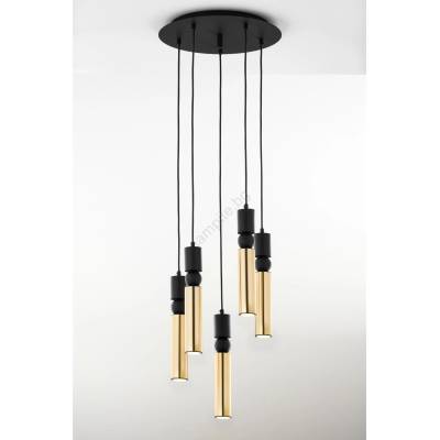 JUPITER 2017 - Пендел ALAS 5xGU10/10W/230V златист/черен (10702017)