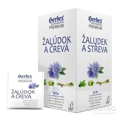 HERBEX Premium ŽALÚDOK A ČREVÁ bylinná zmes čaj 20 x 1,5 g