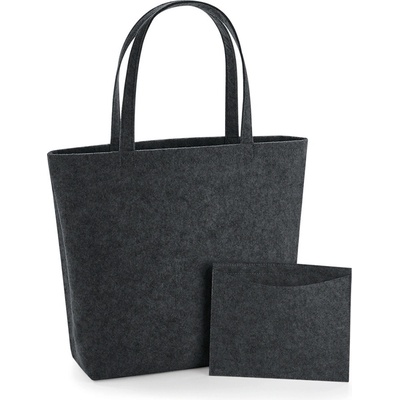 BagBase Nákupná taška BG721 Charcoal Melange 49x39x13,5 cm