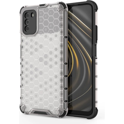 Xiaomi Honeycomb брониран калъф със силиконова рамка за Xiaomi Poco M3/Redmi 9T - Прозрачен KP10288