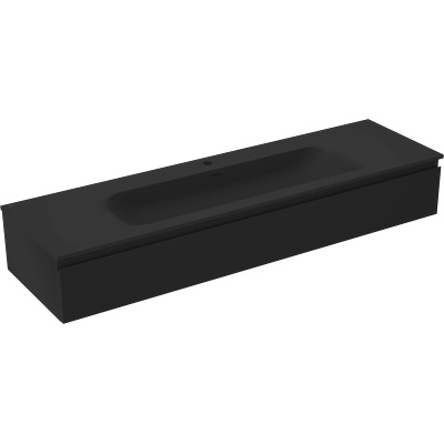 Mexen Orio шкаф за баня 160 см с мивка Vela, 1 чекмедже, черен мат - 91A10-16023-1-BF71-W23M71 (91A10-16023-1-BF71-W23M71)