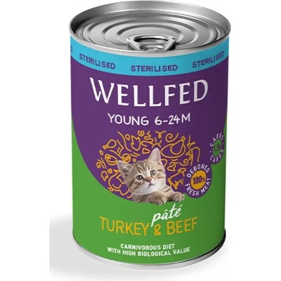 PETINTEREST Wellfed Young Sterilised Turkey and Beef консерва за млади кастрирани котки 400gr