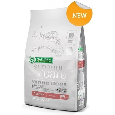 Nature's Protection Superior Care White Dogs Starter Grain Free Salmon 10 kg
