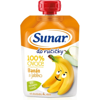 SUNAR Do ručičky 100% ovoce Jablko Banán od 4.měsíce 100 g