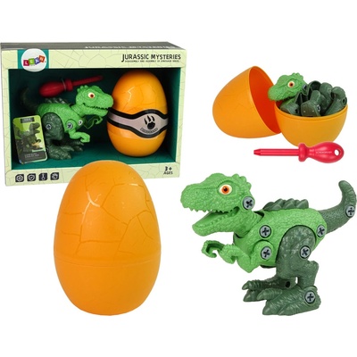 Lean Toys Sada Vajíčka s Dinosaurom na šrobovanie - zelený