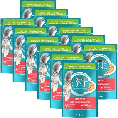 PURINA ONE STERILCAT мини филета с пуйка и зелени фасулки в сос 12 x 85 г