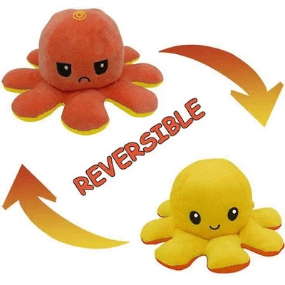 Плюшена играчка октопод обръщащ се с две лица, среден 25 х 12 см